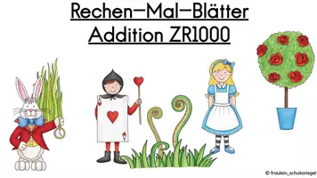 Vorschau - Mal- und Bastelvorlagen - Kombipaket: Rechen-Mal-Blätter Subtraktion und Addition im ZR1000 - Deckblatt