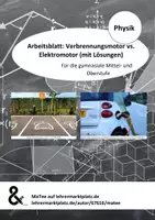 Vorschau - Arbeitsblätter - Verbrennungsmotor und Elektromotor im Vergleich - Arbeitsblatt mit Lösungen - Deckblatt