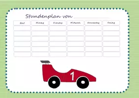 Vorschau - Poster - Stundenplan Rennwagen - Deckblatt