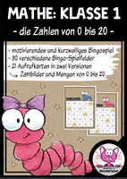 Vorschau - Stationenlernen - Mathe in Klasse 1: "BINGO - die Zahlen von 0 bis 20" - Deckblatt
