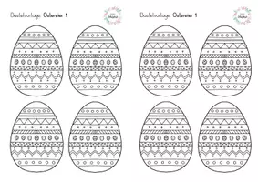 Vorschau - Mal- und Bastelvorlagen - 3D Ostereier - Basteln - Ostern - Fensterdeko - Grußkarten - DIY - Seite 1