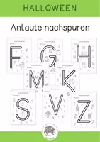 Vorschau - Arbeitsblätter - Halloween: Anlaute nachspuren - Arbeitsblätter - Druckschrift - Deckblatt