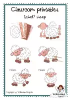 Vorschau - Mal- und Bastelvorlagen - Schafe basteln als Fensterbild - Kunst in Kindergarten und Grundschule - Sommer Frühling Herbst Bauernhof - einfacher Schnitt - Seite 3