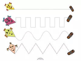 Vorschau - Arbeitsblätter - Nachspuren & Schwungübungen „DRACHEN - Hilf dem Drachen die Schnur zu entwirren“ (auch als Schneideübung) - für Rechts- & Linkshänder - Seite 3