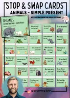 Vorschau - Spiele - Animals - 33 Stop and Swap Cards im Simple Present - Deckblatt