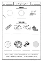 Vorschau - Arbeitsblätter - Pizza worksheet Arbeitsbögen Englisch Grundschule - Seite 1