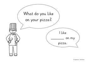 Vorschau - Arbeitsblätter - "What do you like on your pizza?" Interview Bogen worksheet Englisch Grundschule - Seite 2