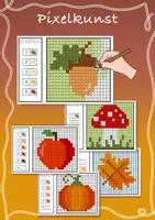 Vorschau - Arbeitsblätter - Pixelkunst, Malen nach Zahlen - Herbst - Deckblatt