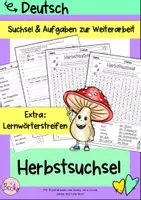 Vorschau - Arbeitsblätter - Herbst Suchsel (mit Aufgaben und Lernwörterstreifen) - Deckblatt