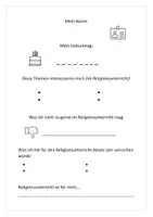 Vorschau - Arbeitsblätter - Steckbrief SuS (Einführungsstunden + neue Klasse) - Deckblatt