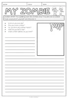 Vista previa - Hojas de trabajo - My Zombie - Writing (2-times differentiated) - página 1