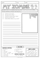 Vista previa - Hojas de trabajo - My Zombie - Writing (2-times differentiated) - página 2