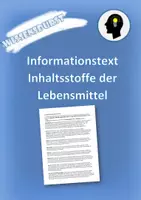 Vorschau - Text - Informationstext Inhaltsstoffe der Lebensmittel - Deckblatt