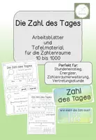 Vorschau - Arbeitsblätter - Die Zahl des Tages | Zahlenraum 10 bis 1000 | Mathe | Tafelmaterial - Deckblatt