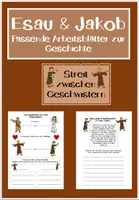 Vorschau - Arbeitsblätter - Jakob und Esau - Arbeitsblätter + Klassenarbeit für eine Unterrichtseinheit - Deckblatt
