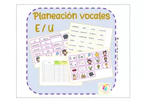 Vista previa - Hojas de trabajo - PLAN DE CLASE VOCALES e u - Portada