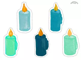 Vorschau - Mal- und Bastelvorlagen - Prickeln / Ausschneiden „KERZEN“ (auch zum Ausmalen) - Weihnachten / Lichterfest / Chanukka / Geburtstag - Seite 1