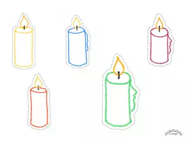 Vorschau - Mal- und Bastelvorlagen - Prickeln / Ausschneiden „KERZEN“ (auch zum Ausmalen) - Weihnachten / Lichterfest / Chanukka / Geburtstag - Seite 2
