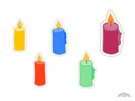 Vorschau - Mal- und Bastelvorlagen - Prickeln / Ausschneiden „KERZEN“ (auch zum Ausmalen) - Weihnachten / Lichterfest / Chanukka / Geburtstag - Seite 3