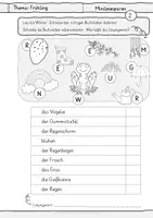 Vorschau - Arbeitsblätter - Minilesespuren Frühling - Lesespuren - Minilesespur 5 Stck. - 5 Minilesespuren auf der Wortebene - Arbeitsblätter für Deutsch / DaZ - Seite 3
