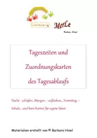 Vorschau - Aufgabenkarten - Karten zum Tagesablauf Nacht Morgen - Deckblatt