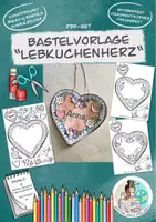 Vorschau - Arbeitsblätter - Bastelvorlage "Lebkuchenherz" / Ausmalbild / Oktoberfest Wiesn - Deckblatt