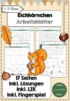 Vorschau - Arbeitsblätter - Eichhörnchen Arbeitsblätter inkl. Lösungen und LZK - Deckblatt