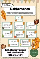 Vorschau - Bildkarten - Eichhörnchen Reihentransparenz inkl. Blankovorlage und Silbenschrift - Deckblatt