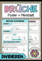 Vorschau - Poster - Bruchrechnung – Brüche dividieren mit Kehrwert | Poster und Merkblatt 6. Klasse - Deckblatt