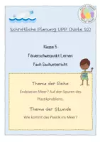Vorschau - Stundenentwürfe - UPP/Schriftliche Planung Sachunterricht - Plastik im Meer - Deckblatt