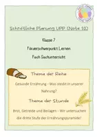Vorschau - Stundenentwürfe - UPP/Schriftliche Planung Sachunterricht - Gesunde Ernährung - Deckblatt