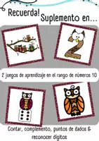 Vista previa - Juegos / Gamificación - Juegos en el rango numérico 10: Recuerda! & Suplemento en... (búhos) - Portada