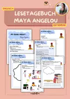 Vorschau - Unterrichtsreihen - Lesetagebuch Maya Angelou - Englisch ab 6.Kl. - EDITIERBAR - Deckblatt