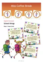 Vorschau - Bildkarten - School things (Stop & Swap Cards) - Deckblatt