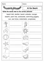 Vorschau - Arbeitsblätter - Vocabulary At the Beach / Wortschatz: Am Strand - Seite 2