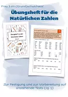 Vorschau - Arbeitsblätter - Übungsheft zu den Natürlichen Zahlen - Deckblatt