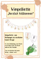 Vorschau - Poster - Wimpelkette "Herzlich Willkommen" im Löwen-Design - Deckblatt