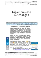 Vorschau - Unterrichtsreihen - WIKI und Aufgabenblätter zu logarithmischen Gleichungen - Deckblatt