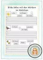 Vorschau - Arbeitsblätter - Frühling-Erste Sätze schreiben mit Hilfe - Deckblatt