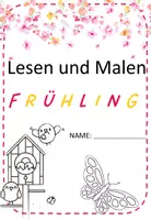 Vorschau - Arbeitsblätter - Frühling-Lesen und Malen einfach - Seite 1