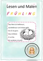 Vorschau - Arbeitsblätter - Frühling-Lesen und Malen einfach - Deckblatt
