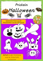 Vorschau - Arbeitsblätter - Prickeln Halloween - Deckblatt