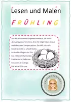 Vorschau - Arbeitsblätter - Frühling-Lesen und Malen schwer - Deckblatt