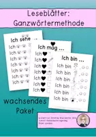 Vorschau - Arbeitsblätter - Leseblätter: Ganzwörtermethode - wachsendes Paket - Deckblatt