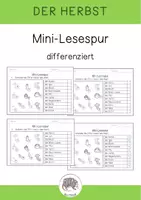Vorschau - Arbeitsblätter - Herbst: Mini-Lesespur - differenziert - Silbenschrift - Deckblatt