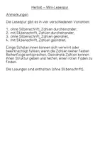 Vorschau - Arbeitsblätter - Herbst: Mini-Lesespur - differenziert - Silbenschrift - Seite 1