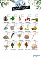 Vorschau - Aufgabenkarten - Schatzsuche Natur Bingo Schnitzeljagd Rallye Wald - Seite 1
