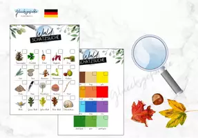 Vorschau - Aufgabenkarten - Schatzsuche Natur Bingo Schnitzeljagd Rallye Wald - Deckblatt