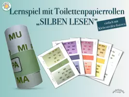 Vorschau - Arbeitsblätter - Lernspiele mit Toilettenpapierrollen „Silben“ (inkl. Erklärvideo) - Deckblatt