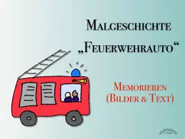 Vorschau - Mal- und Bastelvorlagen - Malgeschichte / rhythmisches Zeichnen „FEUERWEHRAUTO“ (Hoch- & Querformat) - Seite 2